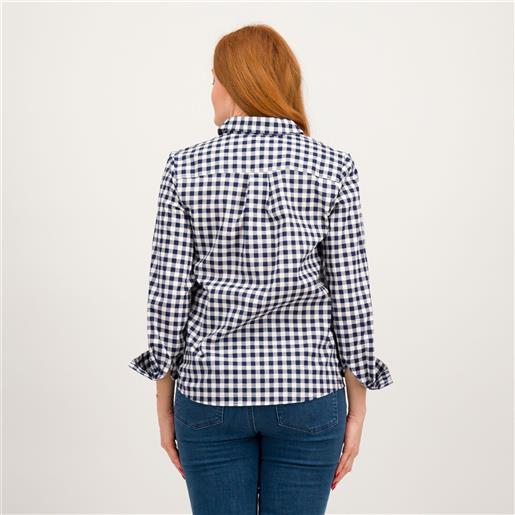 Denim & Co. denim & co camicia in tessuto di cotone stretch con fantasia quadri