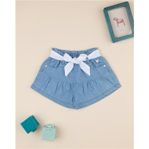 Prénatal shorts chambray bimba con fiocco