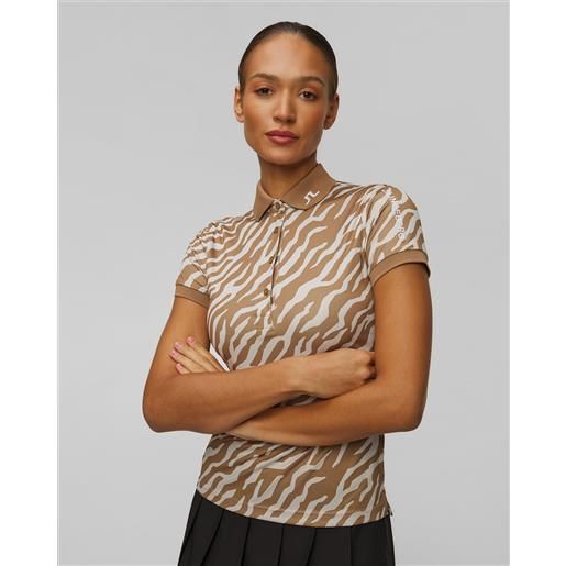 J Lindeberg polo tecnica da donna j. Lindeberg tour tech print polo marrone-bianca