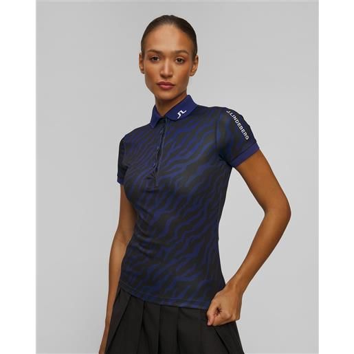 J Lindeberg polo tecnica da donna j. Lindeberg tour tech print polo blu scuro-nera