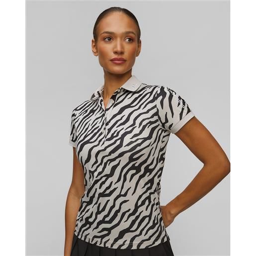 J Lindeberg polo tecnica da donna j. Lindeberg tour tech print polo bianco-nera