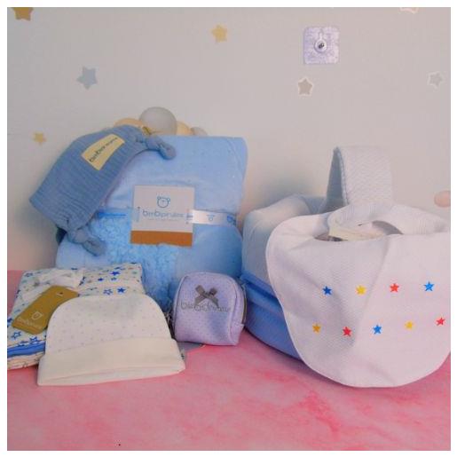 Bimbi Dreams kit corredino neonato nascita celeste