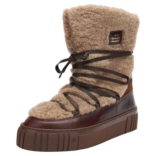 GANT snowmont, stivali a metà polpaccio donna, tortora marrone scuro, 36 eu