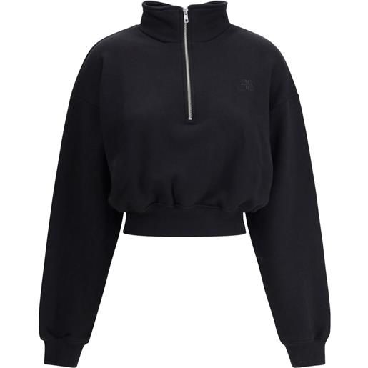 ÉTERNE felpa crop a collo alto - nero