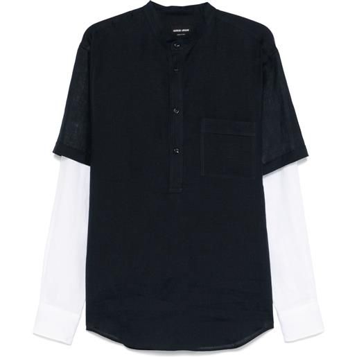 Giorgio Armani camicia in lino - blu