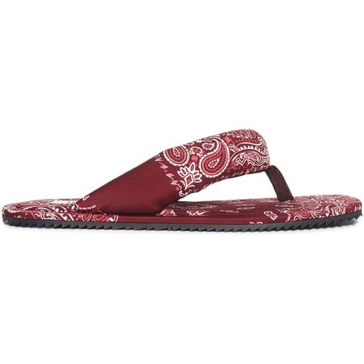 The Attico sandali slides con stampa bandana - rosso