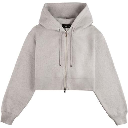 Hogan felpa con cappuccio e zip - grigio