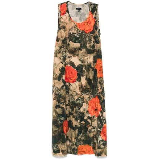 R13 abito midi a fiori - verde