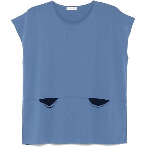 Le Tricot Perugia top con maniche corte - blu