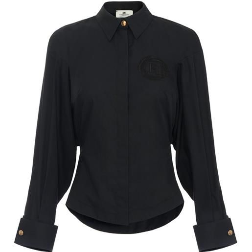 Elisabetta Franchi camicia in cotone con ricamo - nero