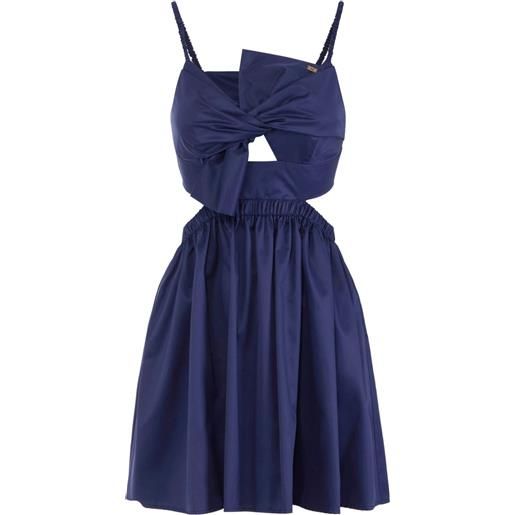 Elisabetta Franchi abito in popeline con fiocco - blu
