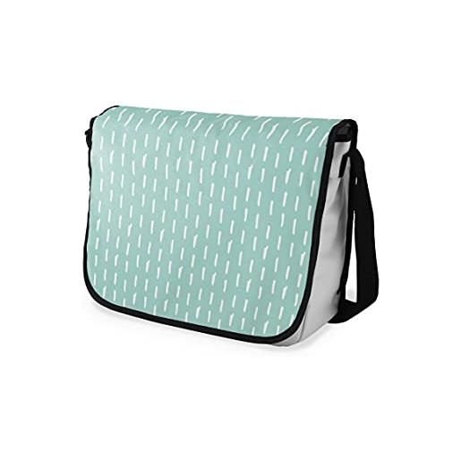 Bonamaison stampate digitalmente borse da scuola messenger con cinturino nero per ragazze e ragazzi, borse a tracolla per studenti, di nuovo a scuola, dimensioni: 29x36 cm