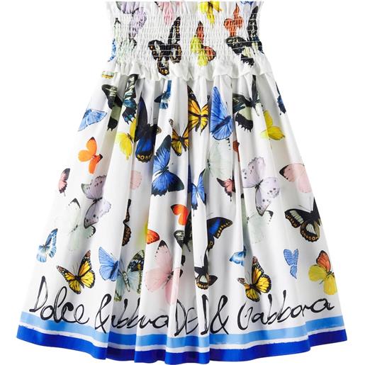 Dolce&Gabbana Kids gonna in popeline di cotone con volant