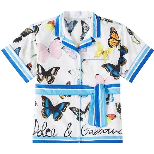 Dolce&Gabbana Kids camicia in popeline di cotone con stampa
