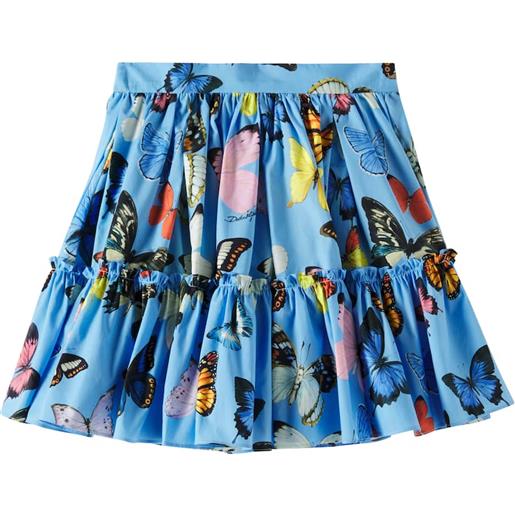Dolce&Gabbana Kids gonna in popeline di cotone con volant