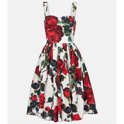 Dolce&Gabbana abito midi in popeline di cotone