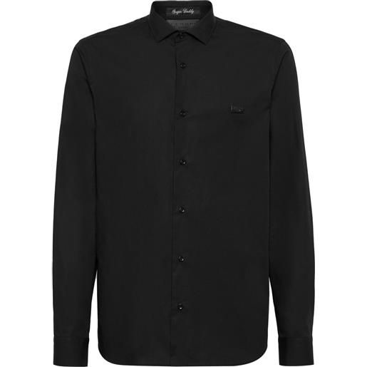 Philipp Plein camicia con cristalli - nero
