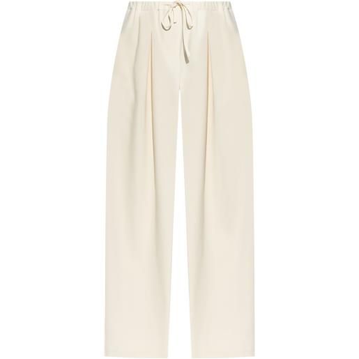 Theory pantaloni in crêpe con pieghe - bianco