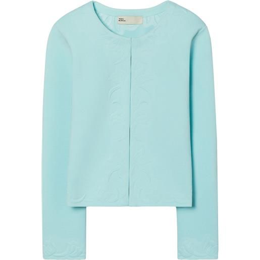 Tory Burch cardigan kendra goffrato - blu