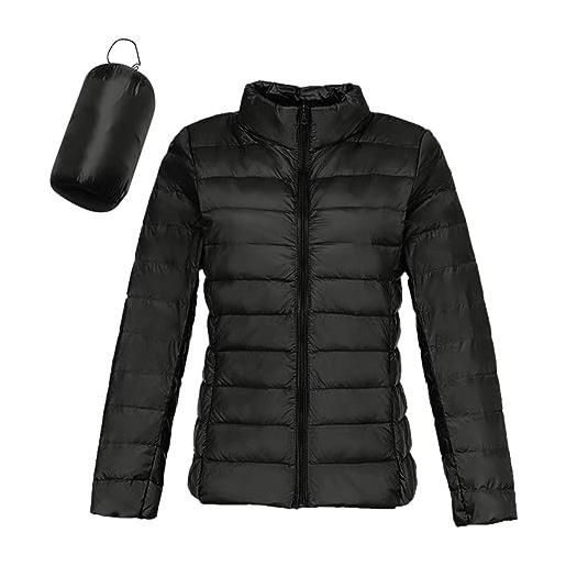 POIUIYQA piumino donna leggero piumini con cappuccio elegante jacket mezza stagione cappotto ripiegabile giubbino antivento giacca invernale caldo giubbotto