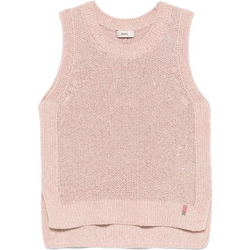 Herno canotta con scollo a v - rosa