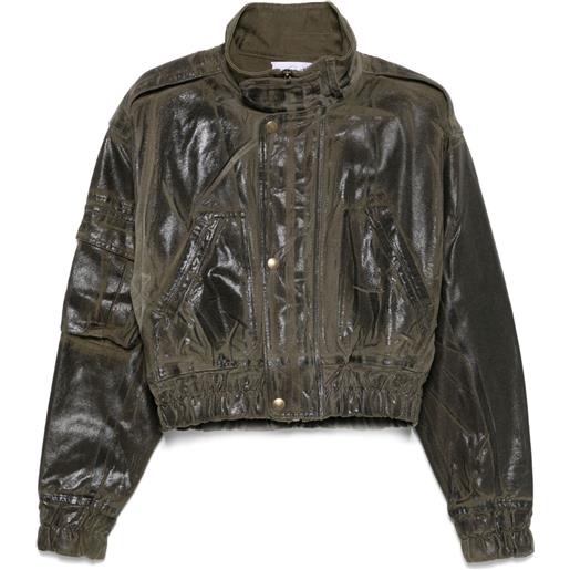 Vaquera bomber in tela - verde