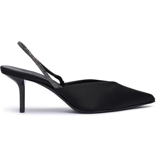 MAX MARA décolleté slingback in raso con cristalli 65mm