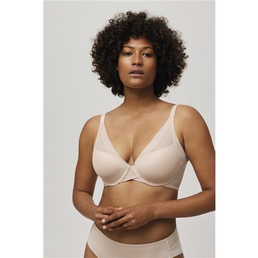 Ysabel Mora reggiseno imbottito con ferretto in tulle color carne