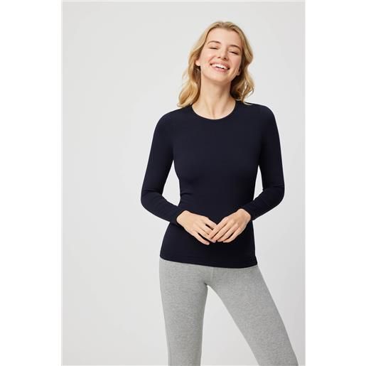 Ysabel Mora maglietta termica blu scuro a maniche lunghe