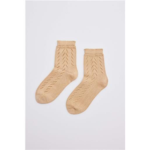 Ysabel Mora calzini traforati per bambini color cammello
