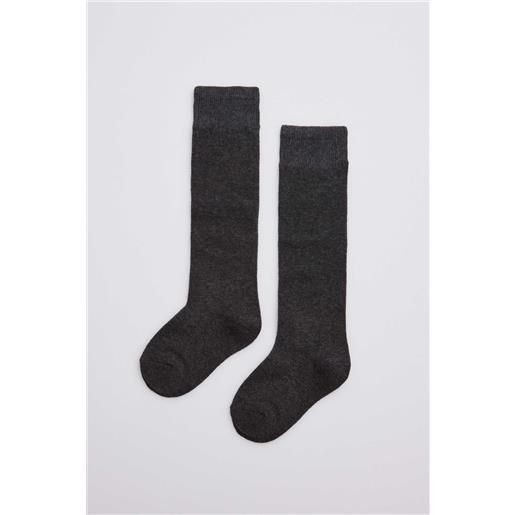 Ysabel Mora calzini lunghi da bambino in cotone antracite