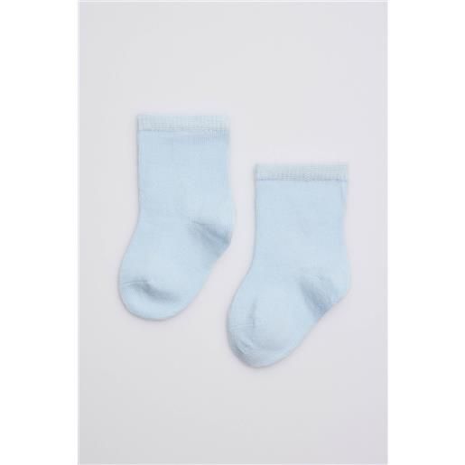 Ysabel Mora calzini classici in cotone azzurro