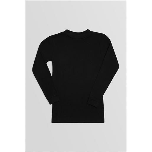 Ysabel Mora calda t-shirt nera a maniche lunghe con collo a semi-cigno