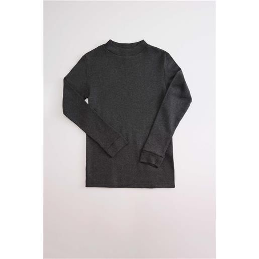 Ysabel Mora calda t-shirt a maniche lunghe con collo a semi-cigno in antracite