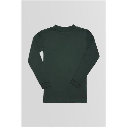 Ysabel Mora calda t-shirt a maniche lunghe con collo a semi-cigno nel colore verde bottiglia