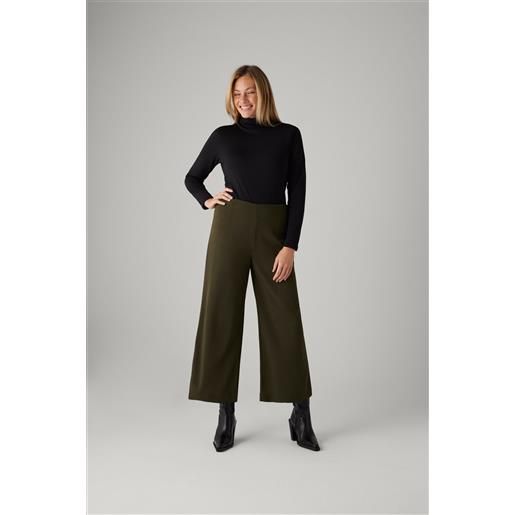 Ysabel Mora pantaloni a gamba larga in crêpe di maglia verde bottiglia