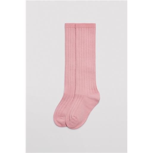 Ysabel Mora calzino lungo da bambino a coste rosa