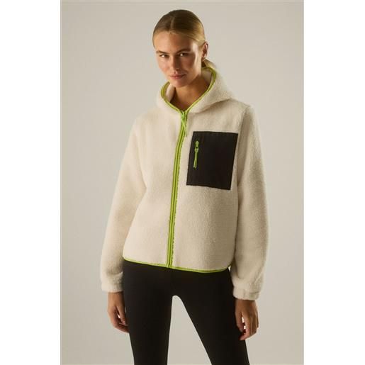 Ysabel Mora giubbotto sportivo in shearling con tasca frontale