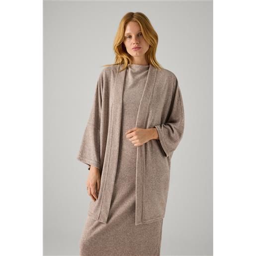 Ysabel Mora cardigan stampato in tinta unita marrone