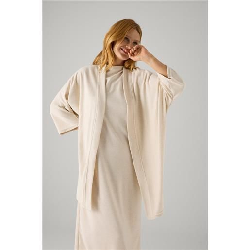 Ysabel Mora cardigan stampato in tinta unita avorio