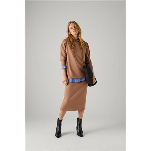 Ysabel Mora maglione con cappuccio marrone semplice