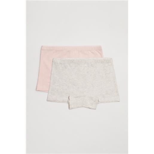 Ysabel Mora confezione di 2 culotte da bambina in cotone grigio e rosa