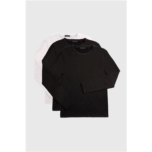 Ysabel Mora confezione da 3 magliette termiche a maniche lunghe bianche e nere da donna