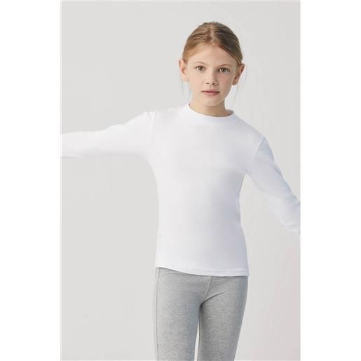 Ysabel Mora calda maglietta bianca a maniche lunghe con collo a semi-cigno