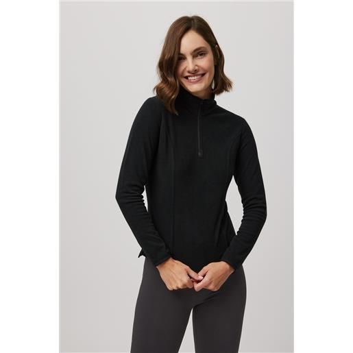 Ysabel Mora pile mezza zip da donna nero