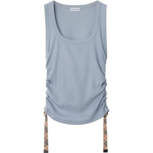 Burberry canotta con orlo a quadri - blu