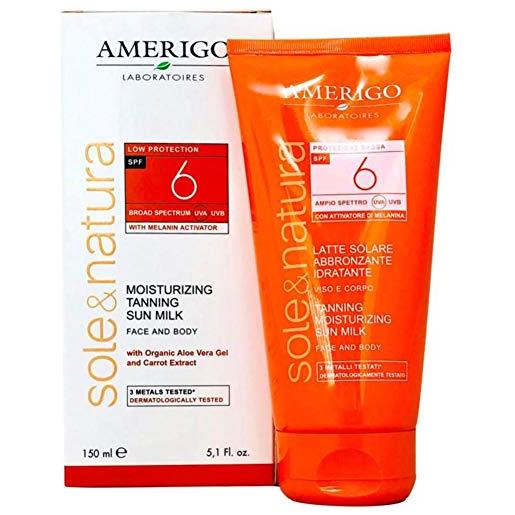Amerigo latte solare abbronzante idratante spf 6 150 ml