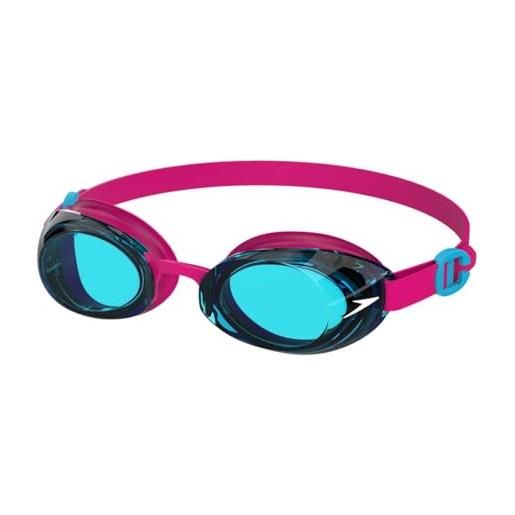 Speedo jet 2.0 occhialini per unisex bambini, electric pink/azure blue, one size