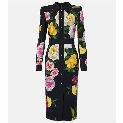 Dolce&Gabbana abito chemisier in cady con stampa