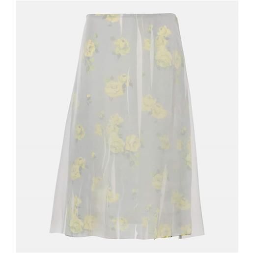 Acne Studios gonna midi in mesh con stampa